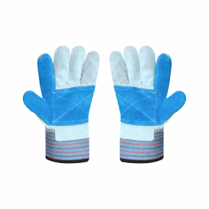 GLOVE BLUE LEATHER WORK