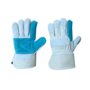 GLOVES 3 TIPS WHITE SPLIT WITH GREENSPLIT DP CANADIAN WITH GREY DRILL CUFF BACK