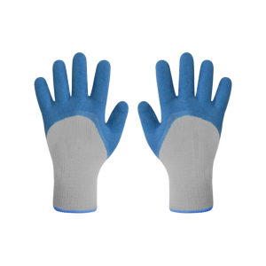 GLOVE 10G POLY/COTTON LINER , LATEX 3/4 COATED